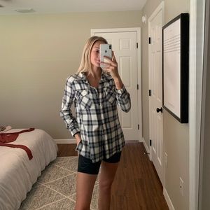 Billabong White Plaid Flannel